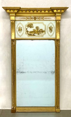 Lot 128 - Regency Giltwood and Eglomise Mirror
