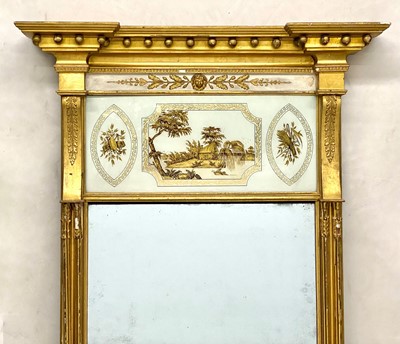 Lot 128 - Regency Giltwood and Eglomise Mirror