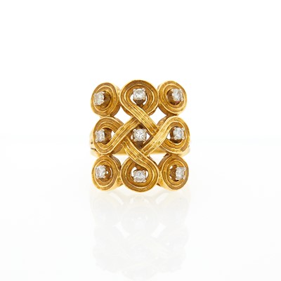 Lot 1219 - Ilias Lalaounis Gold and Diamond Ring