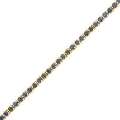 Lot 2204 - Gold and Sapphire Bracelet