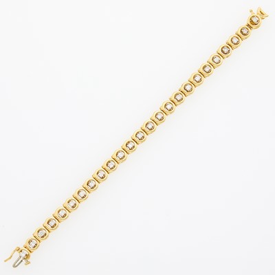 Lot 1266 - Gold and Diamond Bracelet