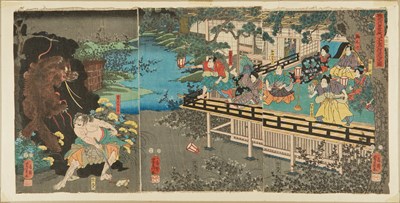 Lot 123 - Three Japanese Ukiyo-e Woodblock Triptychs