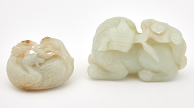 Lot 457 - Two Chinese White Jade Carvings