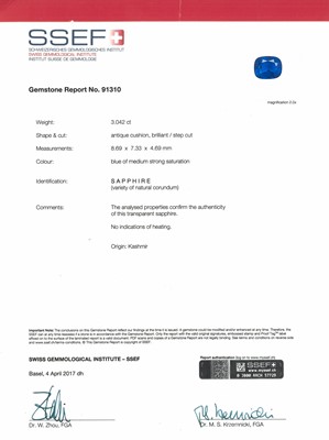 Lot 143 - Van Cleef & Arpels Gold, Kashmir Sapphire and Diamond Ring