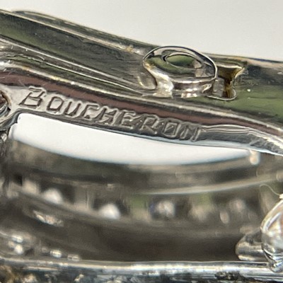 Lot 72 - Boucheron Pair of White Gold, Aquamarine and Diamond Pendant-Earclips, France