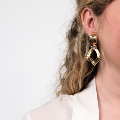 Lot 7 - Boucheron Pair of Gold Pendant-Earclips, France