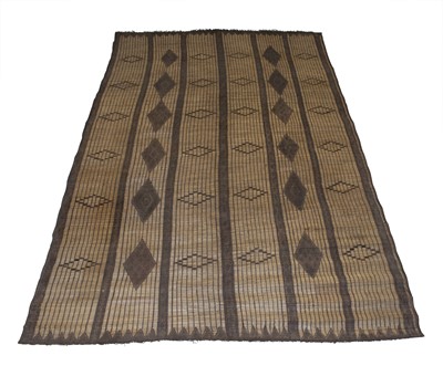 Lot 378 - Tuareg Reed and Leather Flat-Woven Carpet