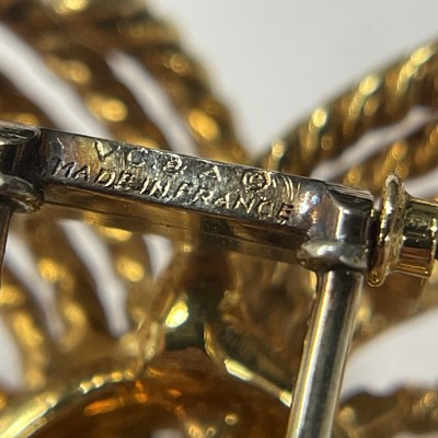 Lot 136 - Van Cleef & Arpels Gold and Diamond Clip-Brooch, France
