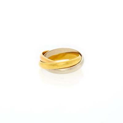 Lot 1203 - Le Must de Cartier Tricolor Gold 'Trinity' Rolling Band Ring