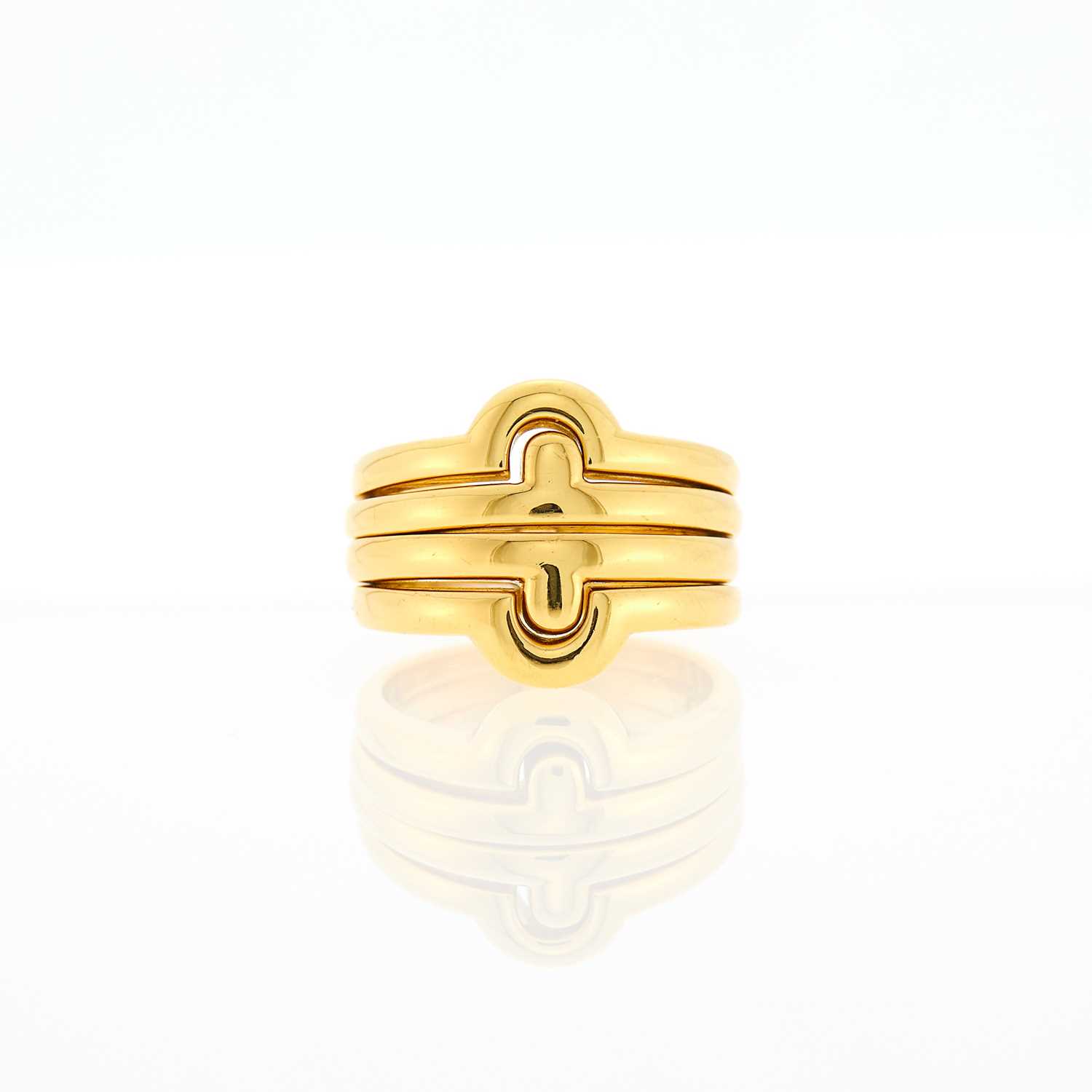 Lot 1001 - Bulgari Gold Four Band 'Parentesi' Ring