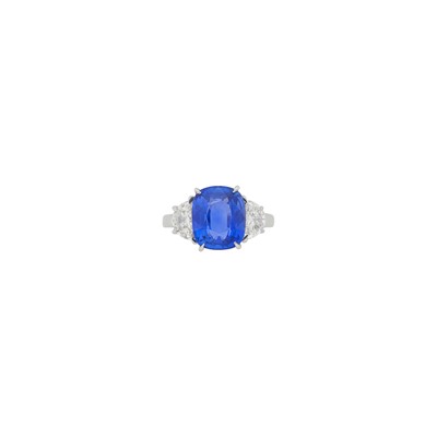 Lot 214 - Platinum, Sapphire and Diamond Ring