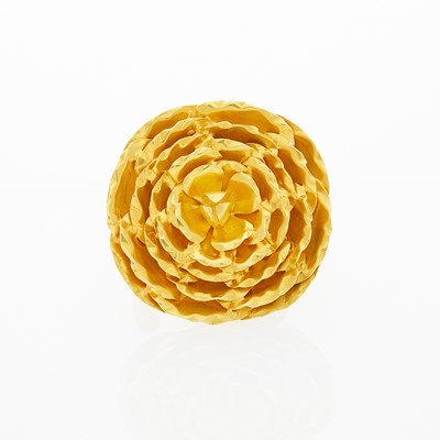 Lot 1123 - Gold and Rhodium-Plated Silver Flower Ring