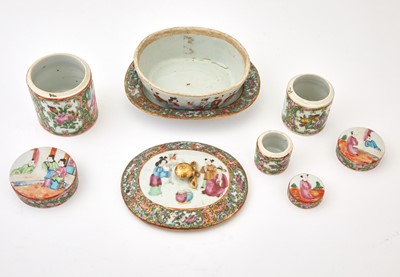 Lot 126 - Group of Chinese Rose Medallion Porcelain Table Articles