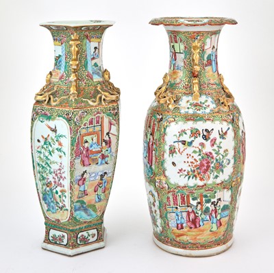 Lot 134 - Two Chinese Rose Medallion Porcelain Vases