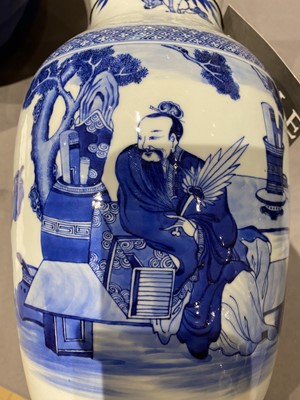 Lot 199 - A Chinese Blue and White Porcelain Vase