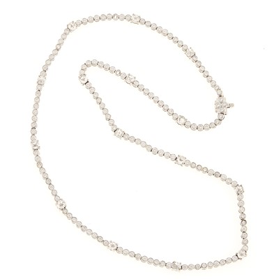 Lot 1120 - White Gold and Diamond Necklace