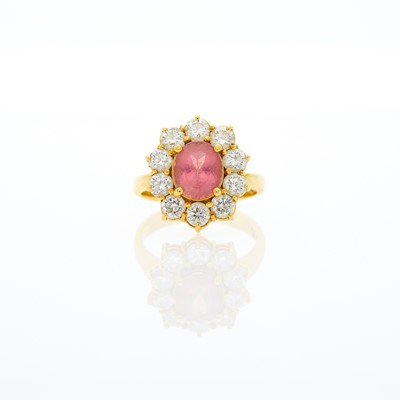 Lot 1041 - Gold, Pink Tourmaline and Diamond Ring