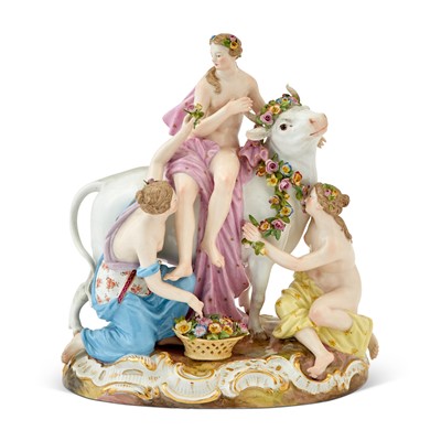 Lot 358 - Meissen Porcelain Figural Group of Europa and the Bull