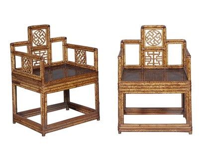 Lot 77 - Pair of Chinese Bamboo Chairs
