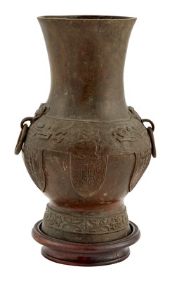 Lot 110 - A Chinese Archaic-Style Bronze Hu Vase