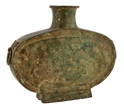 Lot 116 - A Chinese Bronze Flask-Form Vessel