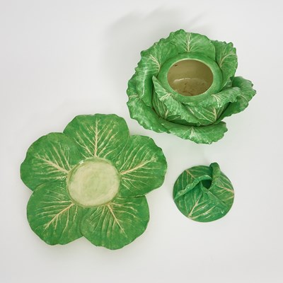 Lot 82 - Dodie Thayer Glazed Ceramic Lettuce Ware Covered Tureen and Stand