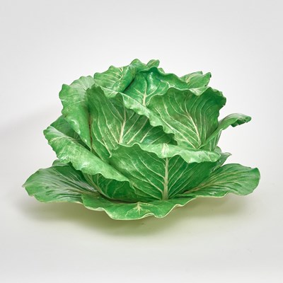 Lot 82 - Dodie Thayer Glazed Ceramic Lettuce Ware Covered Tureen and Stand