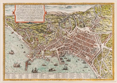 Lot 105 - A bird's eye view of Naples from Braun and Hogenberg's Civitatis Orbis Terrarum