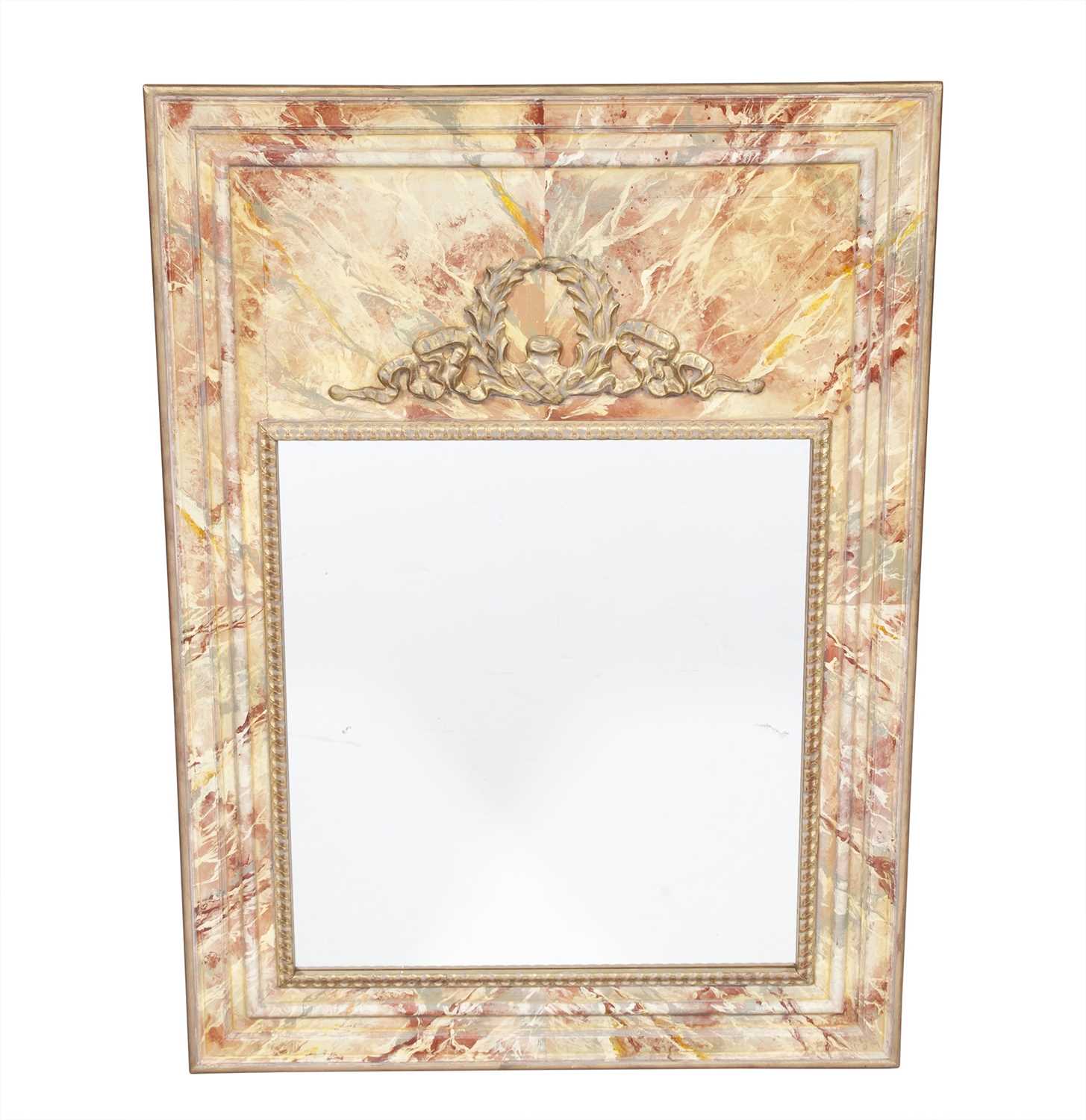Lot 153 - Faux Marble Painted Mirror