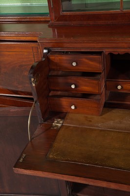 Lot 106 - George III Inlaid Mahogany Breakfront Bookcase