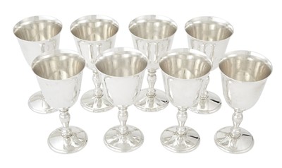 Lot 198 - Set of Eight Cartier Sterling Silver Goblets
