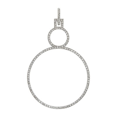 Lot 112 - Henri Lavabre for Cartier Platinum, Diamond and Magnifying Glass Pendant, France