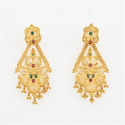 Lot 62 - Two Gold and Enamel Earrings and Two Jackets,...