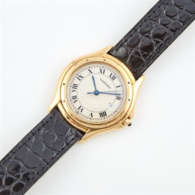 Lot 72 - Mans Gold Wrist Watch, Cartier Cougar, Quartz,...
