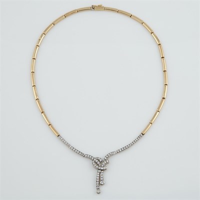 Lot 121 - Gold and Stone Necklace, 14K 12 dwt. all