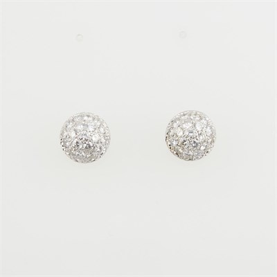 Lot 218 - Two Diamond Earrings, 38 diamonds about 2.10...