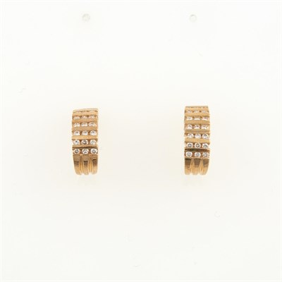 Lot 233 - Two Diamond Earrings, 42 diamonds about 0.65...
