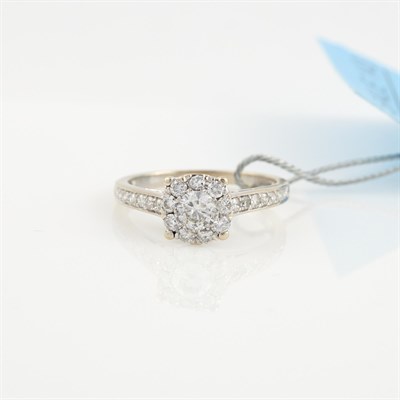 Lot 250 - Diamond Engagement Ring, 24 diamonds, center...