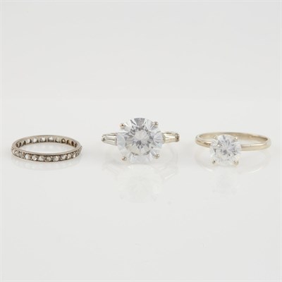 Lot 289 - Rose Diamond Ring and Two Gold and Stone Rings,...