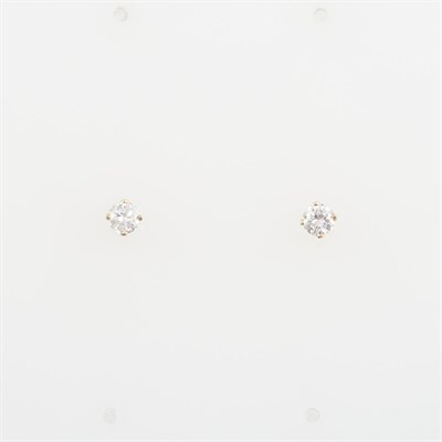Lot 412 - Two Diamond Earrings about 0.50 ct., 14K