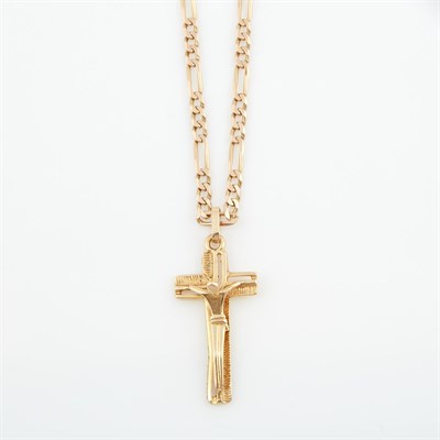 Lot 488 - Gold Pendant and Neck Chain, 14K 14 dwt.