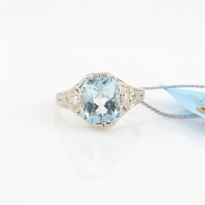 Lot 498 - Diamond and Stone Ring, 18K 2 dwt. all