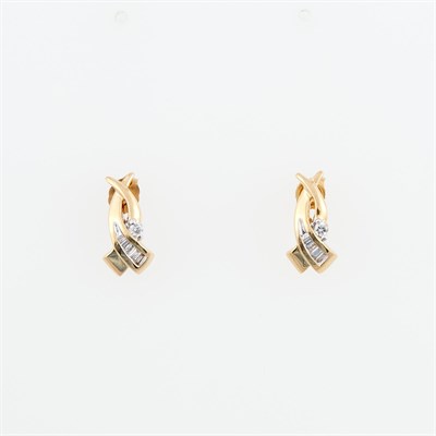 Lot 504 - Two Diamond Earrings, 14K 1 dwt.