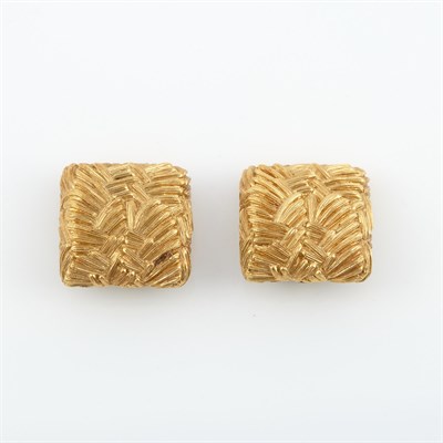 Lot 547 - Two Gold Earrings, 18K 20 dwt.