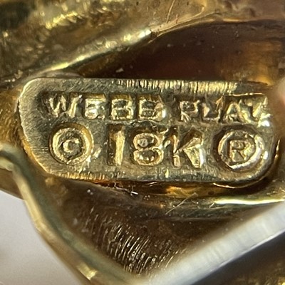 Lot 35 - David Webb Hammered Gold, Platinum and Diamond Clip-Brooch