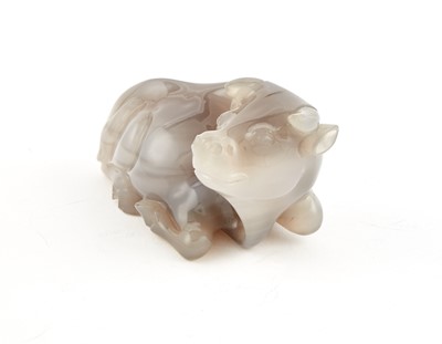 Lot 49 - A Chinese Agate Carving of a Bull