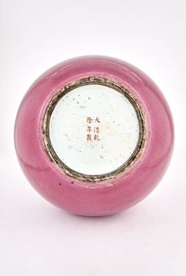 Lot 221 - A Chinese Mauve Ground Porcelain Vase