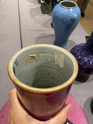 Lot 221 - A Chinese Mauve Ground Porcelain Vase