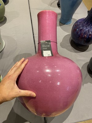 Lot 221 - A Chinese Mauve Ground Porcelain Vase