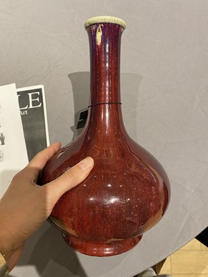 Lot 196 - A Chinese Flambé Porcelain Bottle Vase